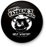 printfashion Freddy Fazbears pizza2 - Kitűző, hűtőmágnes - Fekete (14886896)