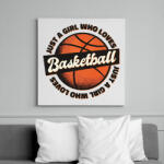 printfashion Kosár rajongó lány - Basketball fan girl - Vászonkép - Fehér (6635204)