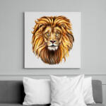 printfashion Oroszlán - Vászonkép - Fehér (6624413)