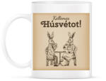 printfashion Kellemes Húsvétot - Úri nyulak - Bögre - Fehér (6332666)