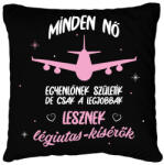 printfashion A legjobbak lesznek légiutas-kísérők - Párnahuzat, Díszpárnahuzat - Fekete (7687605)