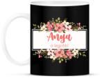 printfashion Anya a legjobb! - Virágos - Bögre - Fekete (6609441)