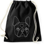 printfashion Vonalas Boston terrier - Sportzsák, Tornazsák - Fekete (7100967)