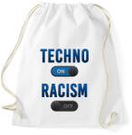 printfashion Techno On, Racism Off - Sportzsák, Tornazsák - Fehér (2604055)