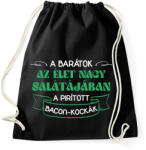 printfashion Pirított bacon-kockák - Sportzsák, Tornazsák - Fekete (13506869)