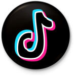 printfashion Tiktok - Kitűző, hűtőmágnes - Fekete (16182269)