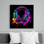 printfashion Fejhallgató - Vászonkép - Fekete (16145490)