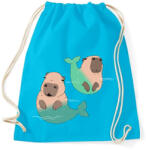 printfashion Sellő capybara - Sportzsák, Tornazsák - Surf blue (13863761)