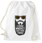 printfashion Whiskey-t iszok és tudok dolgokat - Sportzsák, Tornazsák - Fehér (4357822)