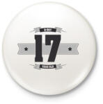 printfashion b-day-17-dark-lightgrey - Kitűző, hűtőmágnes - Fehér (3076368)