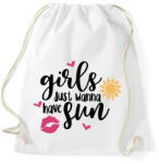 printfashion A csajok napsütésre vágynak - Sportzsák, Tornazsák - Fehér (1320854)