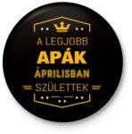 printfashion A legjobb apák április - Kitűző, hűtőmágnes - Fekete (3103643)