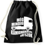 printfashion Kamionokkal Játszok - Sportzsák, Tornazsák - Fekete (1662395)