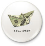 printfashion Papírcsónak pénzből - Kitűző, hűtőmágnes - Fehér (11622654)