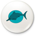 printfashion Optalmosaurus - Kitűző, hűtőmágnes - Fehér (3089859)