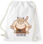 printfashion Szumós macska - Sportzsák, Tornazsák - Fehér (4187800)