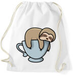 printfashion Lajhár kávézik - Sportzsák, Tornazsák - Fehér (12051963)