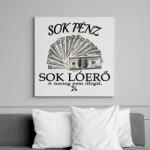 printfashion Sok pénz- Sok lóerő - Vászonkép - Fehér (6636433)