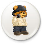 printfashion DJ maci - lemezlovas - Kitűző, hűtőmágnes - Fehér (9476048)