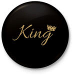 printfashion King - Kitűző, hűtőmágnes - Fekete (4448491)