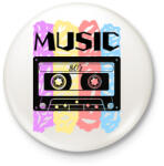 printfashion MUSIC - Kitűző, hűtőmágnes - Fehér (3082611)
