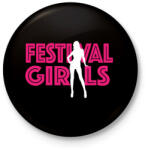 printfashion Fesztivál lányok - Kitűző, hűtőmágnes - Fekete (3097849)