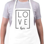 printfashion LOVE her páros 1 - Kötény - Fehér (6076188)