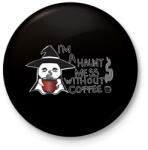 printfashion halloween kávészellem - Kitűző, hűtőmágnes - Fekete (14457998)