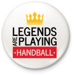 printfashion Legends are playing handball - Kitűző, hűtőmágnes - Fehér (7160904)