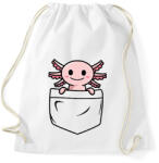 printfashion Axolotl zsebben - Sportzsák, Tornazsák - Fehér (10872730)