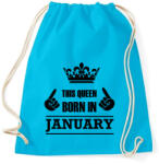 printfashion Ez a királynő januárban született - Sportzsák, Tornazsák - Surf blue (1369160)