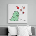 printfashion Szerelmes dínó (fiú) - Vászonkép - Fehér (15582999)