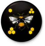 printfashion méhészet - Kitűző, hűtőmágnes - Fekete (14719496)