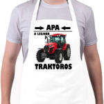 printfashion Apa a legjobb traktoros - Kötény - Fehér (5780450)
