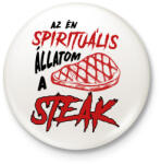 printfashion Spirituális állat - Steak - Kitűző, hűtőmágnes - Fehér (8201677)