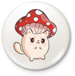 printfashion CatShroom - Kitűző, hűtőmágnes - Fehér (13508275)