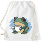 printfashion Kávézó béka - Sportzsák, Tornazsák - Fehér (13676512)
