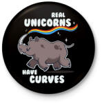 printfashion Real Unicorns - Kitűző, hűtőmágnes - Fekete (16002028)