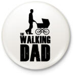 printfashion The walking dad - Sétáló apa - Kitűző, hűtőmágnes - Fehér (3078907)