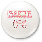 printfashion Gamer Things - Kitűző, hűtőmágnes - Fehér (4334216)
