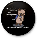 printfashion Kenny, a capybara és a suli (fehér szöveg) - Kitűző, hűtőmágnes - Fekete (14656411)