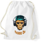 printfashion Techno DJ - Majom - Sportzsák, Tornazsák - Fehér (6581931)