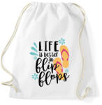 printfashion Az élet jobb flip-flop papucsban - Sportzsák, Tornazsák - Fehér (1321041)