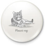 printfashion Egy hosszú nap - Kitűző, hűtőmágnes - Fehér (6058146)