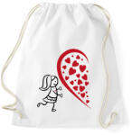 printfashion Fél szív - lány - Sportzsák, Tornazsák - Fehér (15598097)
