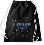 printfashion Az univerzum közepe - Sportzsák, Tornazsák - Fekete (7801412)