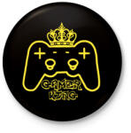 printfashion Gamer king - Kitűző, hűtőmágnes - Fekete (5325810)