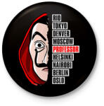 printfashion A nagy pénzrablás - La Casa de Papel - Money Heist - Kitűző, hűtőmágnes - Fekete (5735464)