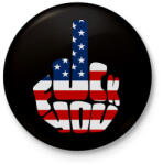 printfashion F*ck You! USA for life! - Kitűző, hűtőmágnes - Fekete (3094618)