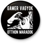 printfashion Gamer vagyok, otthon maradok - Kitűző, hűtőmágnes - Fekete (3095241)